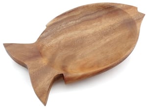 Acacia Wood Fish Tray 1" x 7.25" x 12"