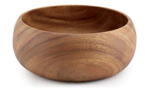 Acacia Wood Round Bowl 4" x 10"
