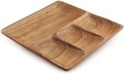 Acacia Wood 4 Container Square Tray 1" x 11" x 11"