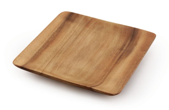 Islander Acacia Wood Square Plate 1" x 8" x 8" Set of 2 